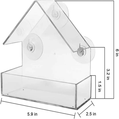 Clear Glass Window Bird Feeder